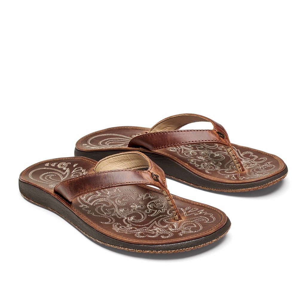 Olukai Women's Paniolo Flip Flop - Natural US594-872